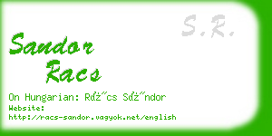 sandor racs business card